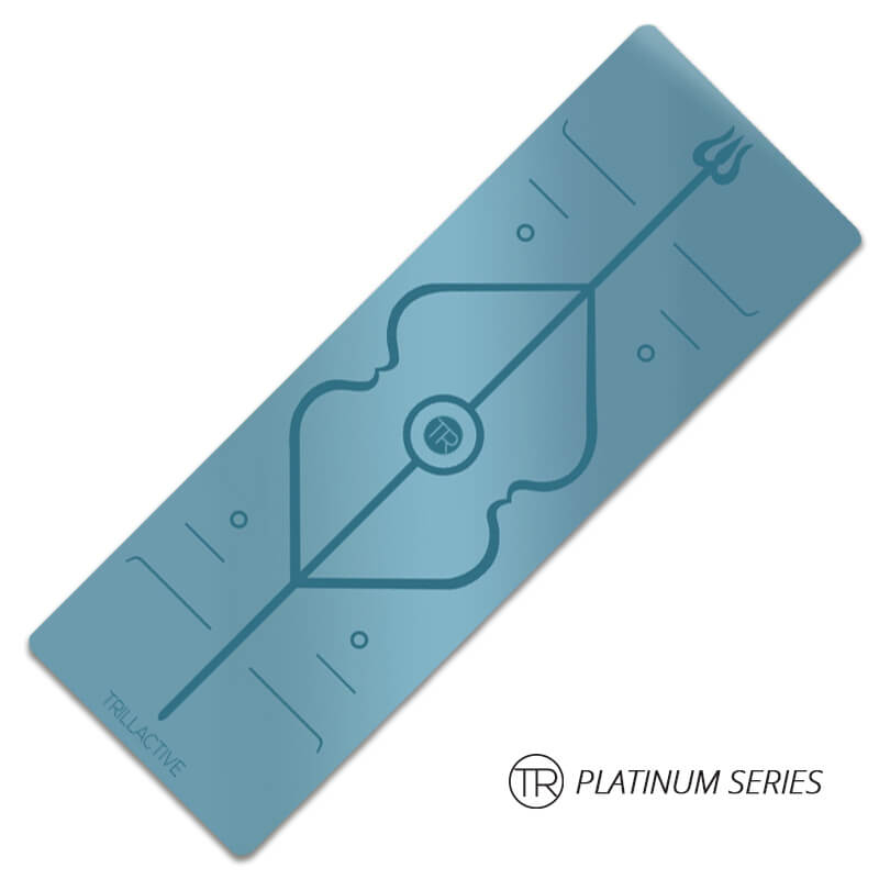 Natural Rubber Yoga Mat - Blue Platinum Series