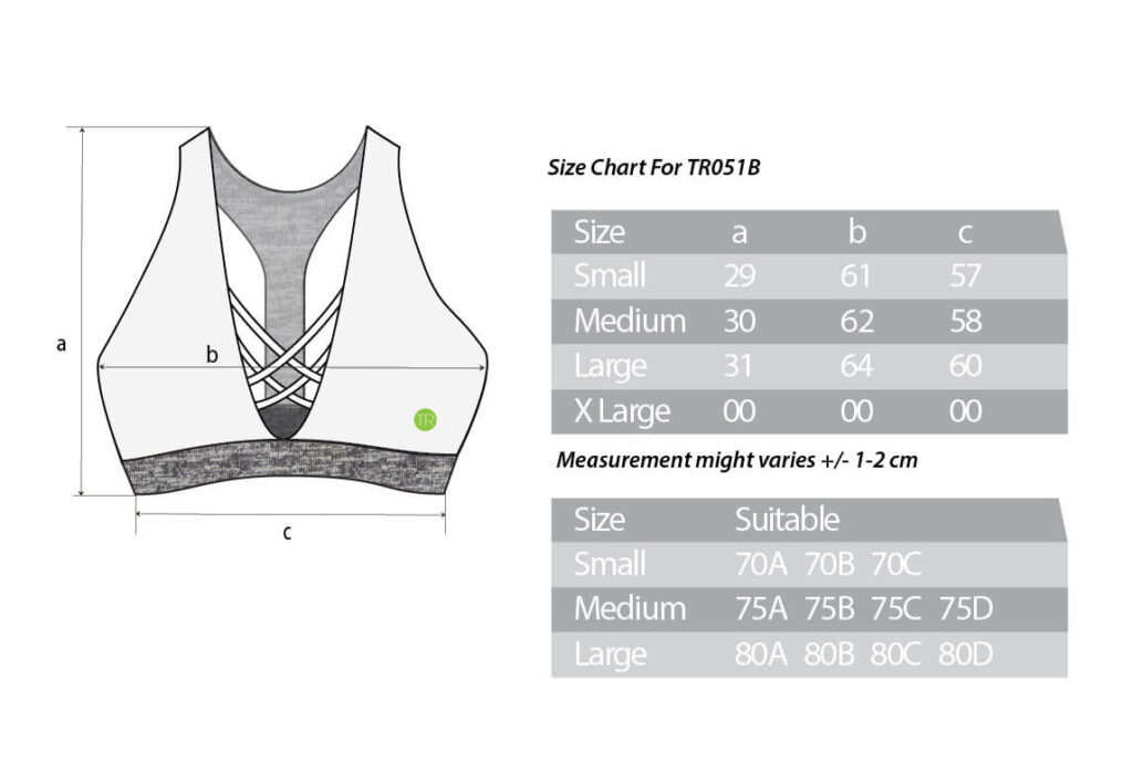TR051B size chart