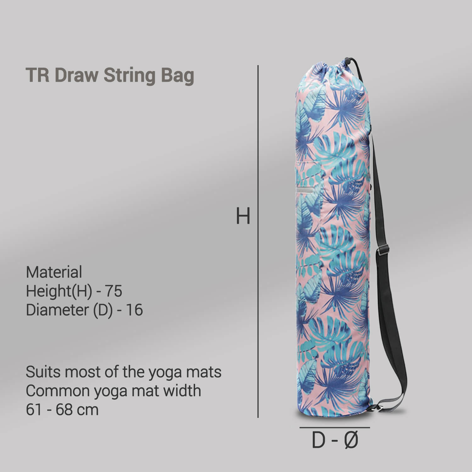 Details about   Yoga/Pilates Mat Bag with Adjustable Shoulder Strap and Drawstring Closure 