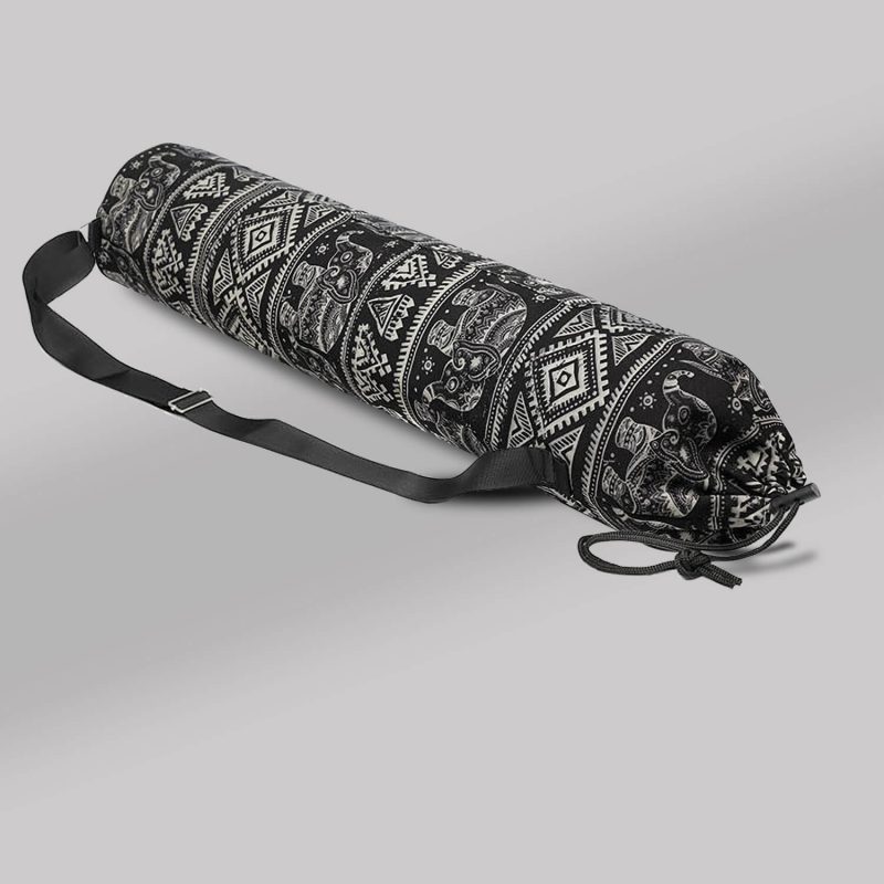 Yoga mat bag (Draw String)- Ethnic Black