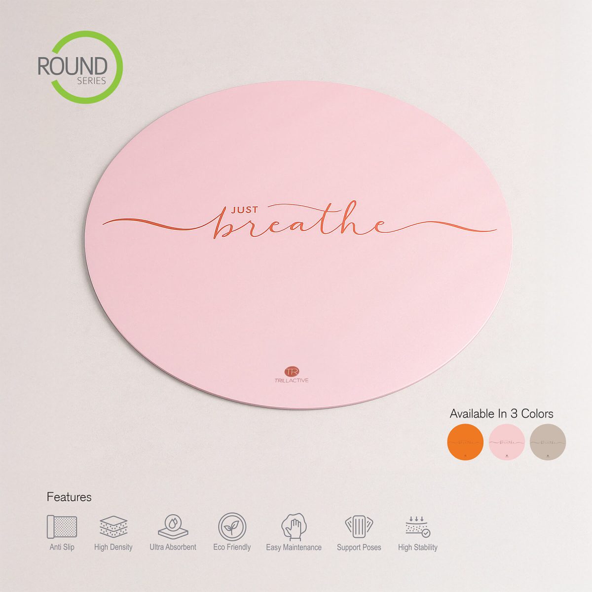Round Yoga Mat - Natural Rubber