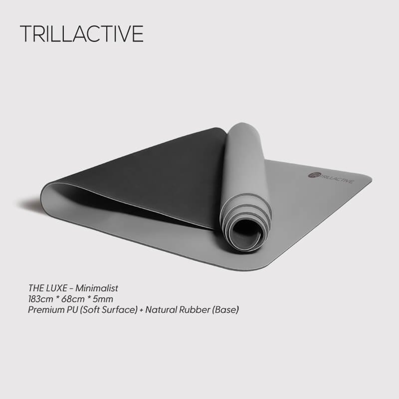 Natural Rubber Yoga Mat - Minimalist - Grey