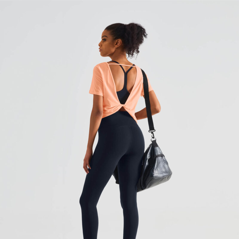 Cooling Mesh Top With Twist Back- Peach