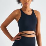 Cropped tie-detailed Cloud Tank with Built-in-Bra