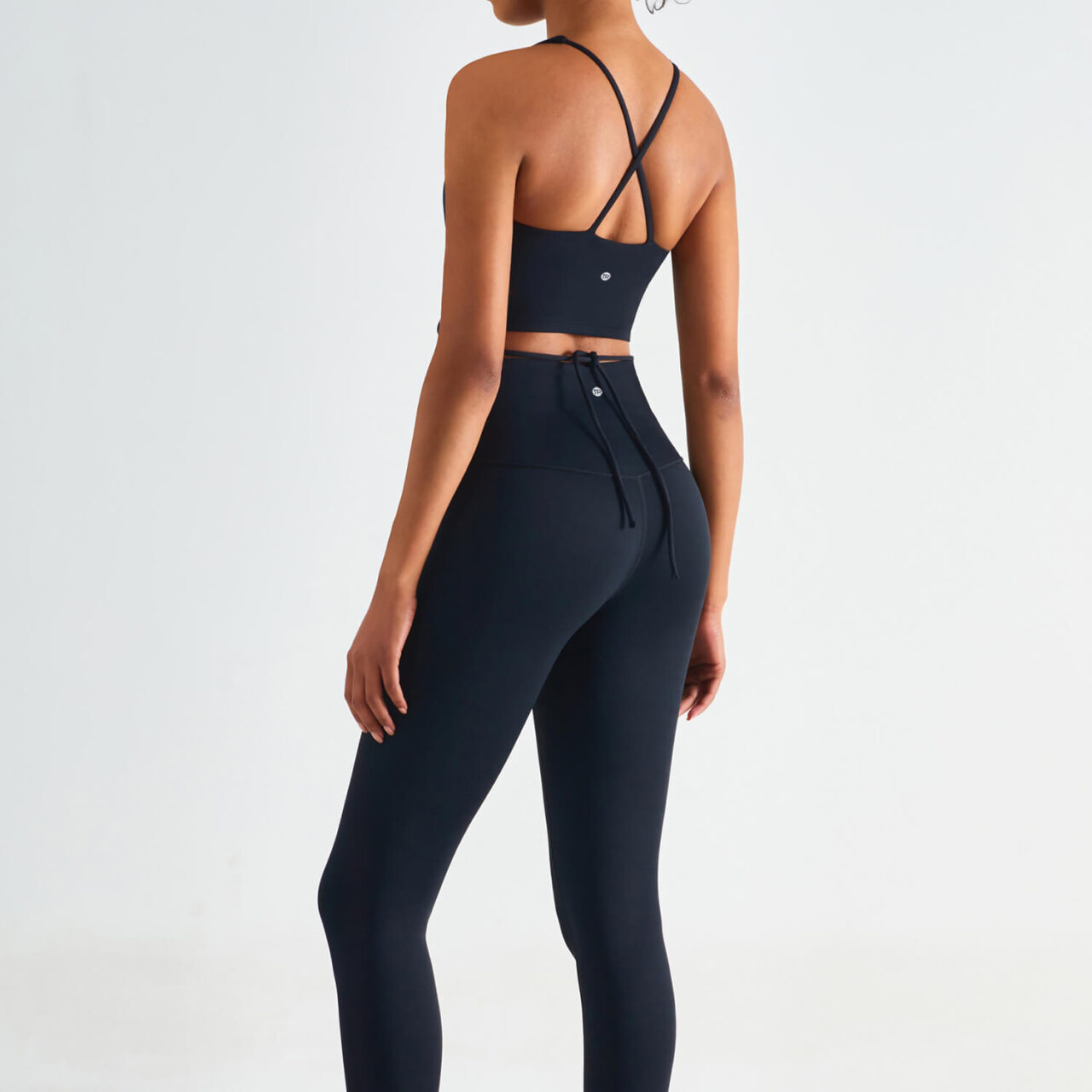 Cropped tie-detailed  Cloud Tank with Built-in-Bra