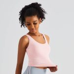 Cropped Side-drawstring Cloud Tank with Built-in-Bra