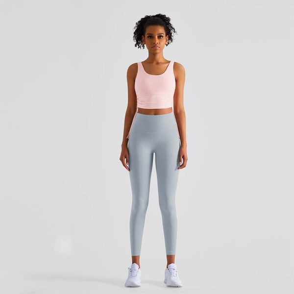 Cropped Side-drawstring Cloud Tank with Built-in-Bra