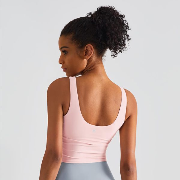 Cropped Side-drawstring Cloud Tank with Built-in-Bra