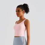 Cropped Side-drawstring Cloud Tank with Built-in-Bra