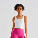 Cropped Side-drawstring Cloud Tank with Built-in-Bra