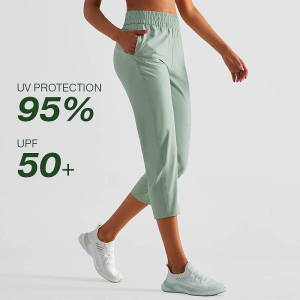 Quick-Dry Lightweight Cropped Joggers with UV-Protection