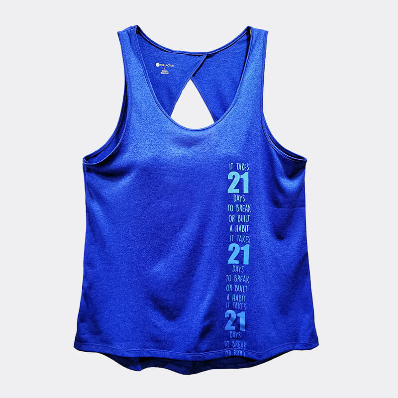 Yoga Tank Top - 21 Days - Blue - Front