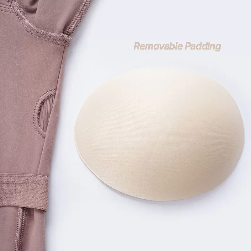 Halter Long Sleeve Bra Top - Removable Padding
