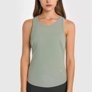 Pullover Openback Workout Tank - Light Green