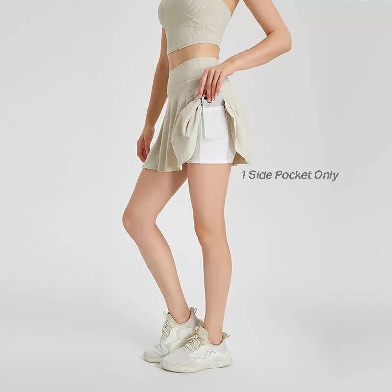 SoftFlex Ribbed Flare Skirt with Inner Shorts