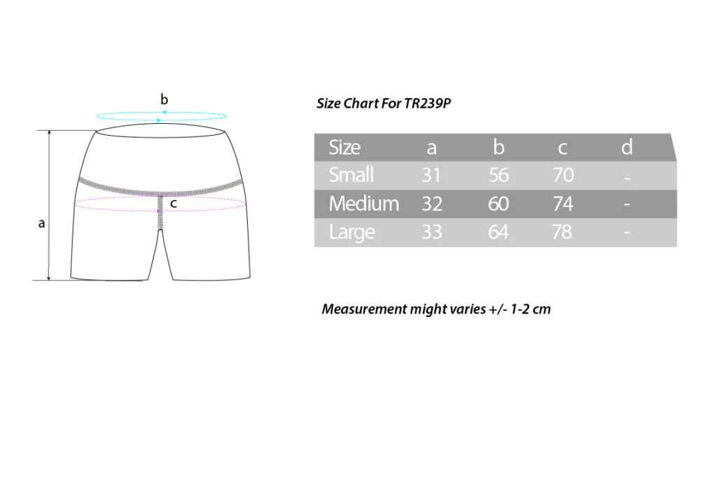 Antimicrobial side drawstring shorts - Size Chart