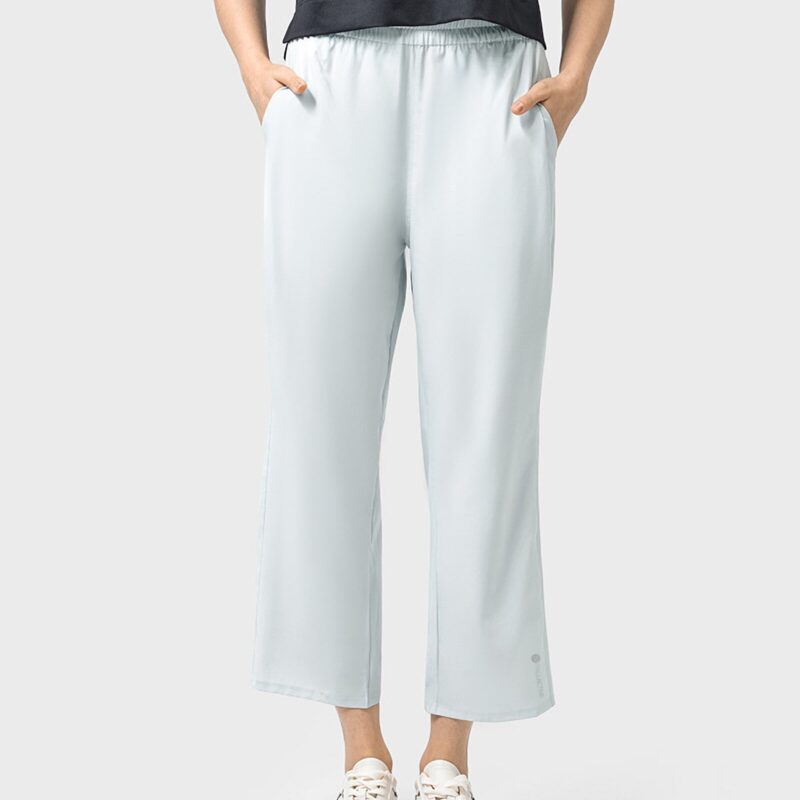 Quick-Dry Tech Cooling Lightweight Cropped Joggers - Silvery Ice - Front