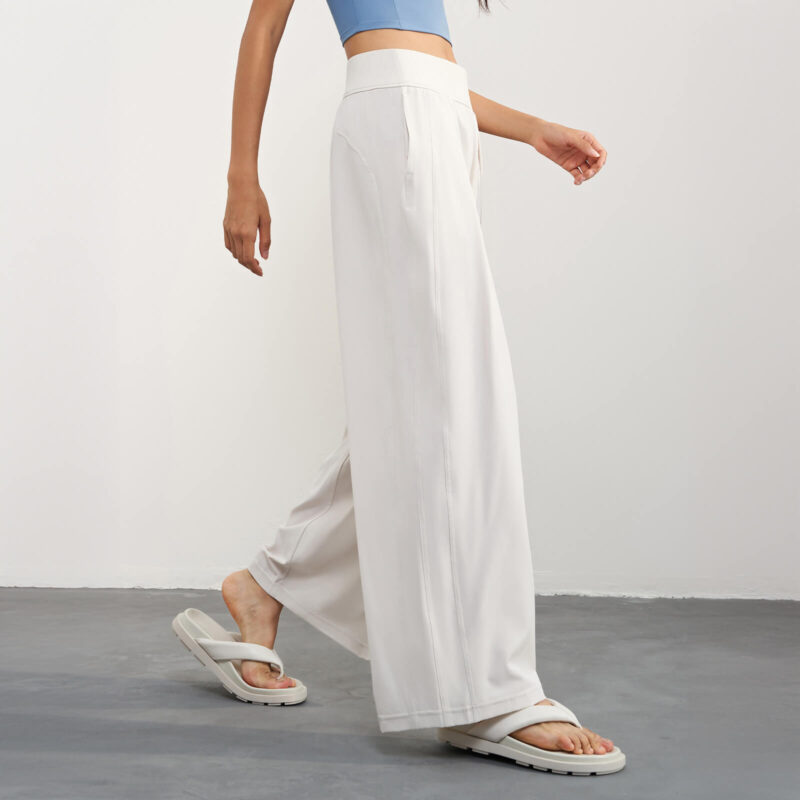 Quick-Dry Lightweight Wide Leg Pant With UV-Protection -Cream