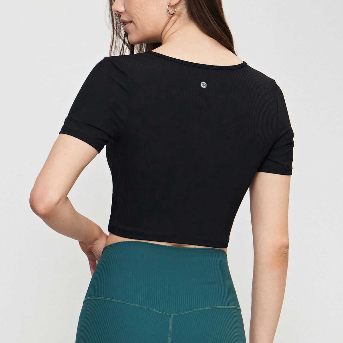 Softflex Ribbed Short Sleeve Cropped Tees