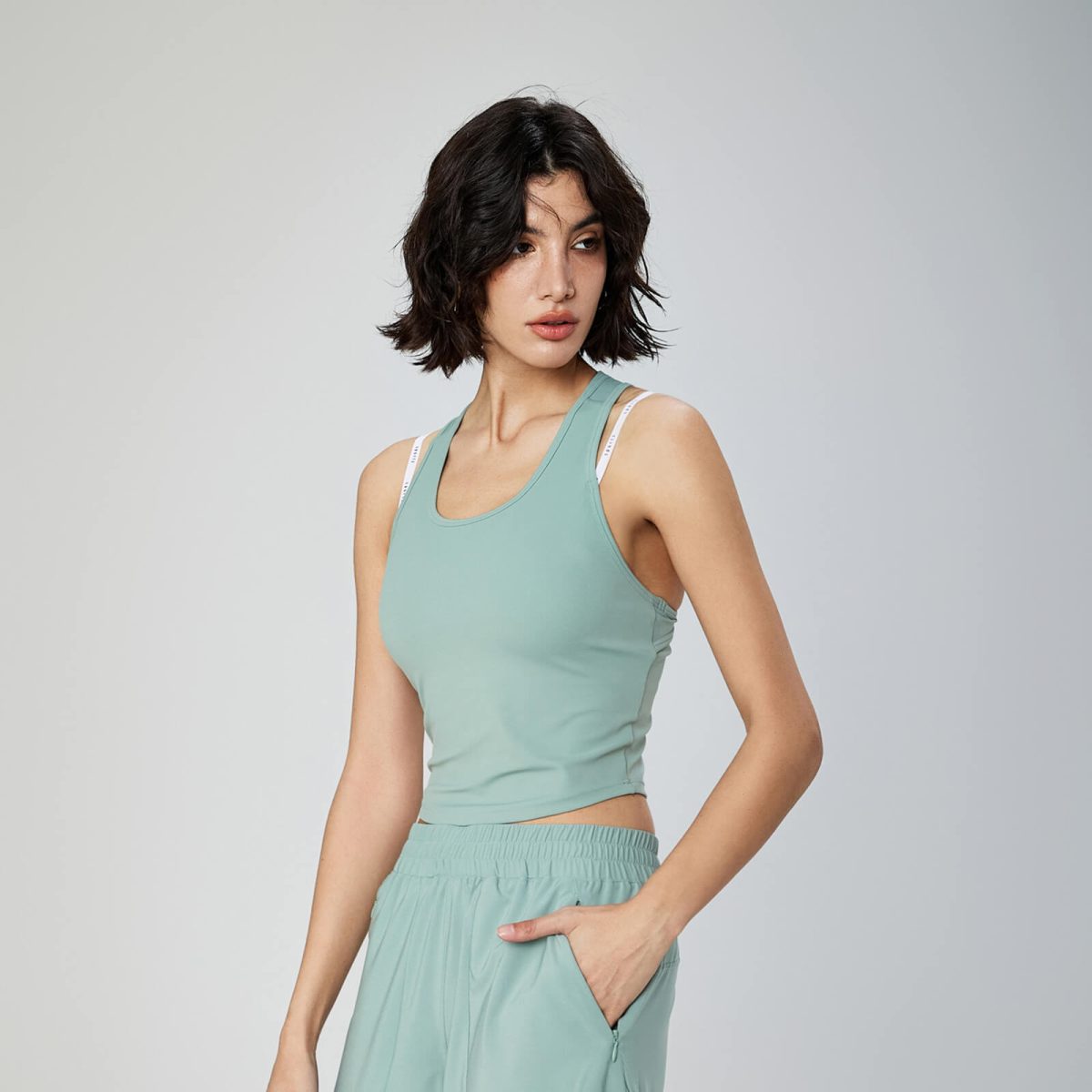 U-Neck Hollow Back Padded Tanks
