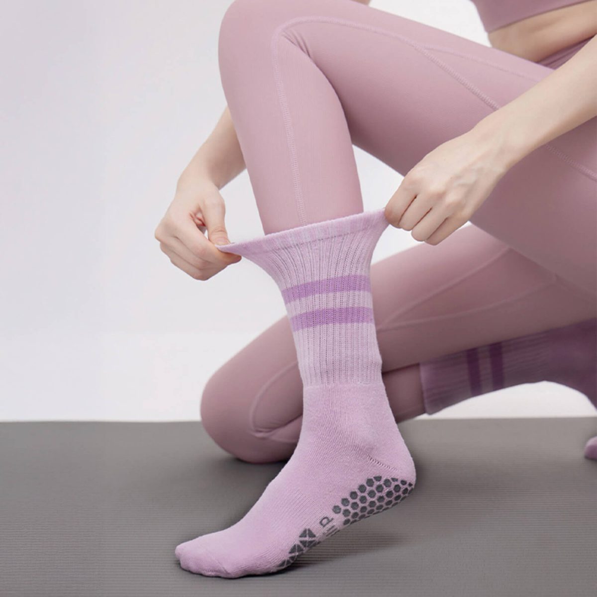 Crew Length Stripe Yoga Socks