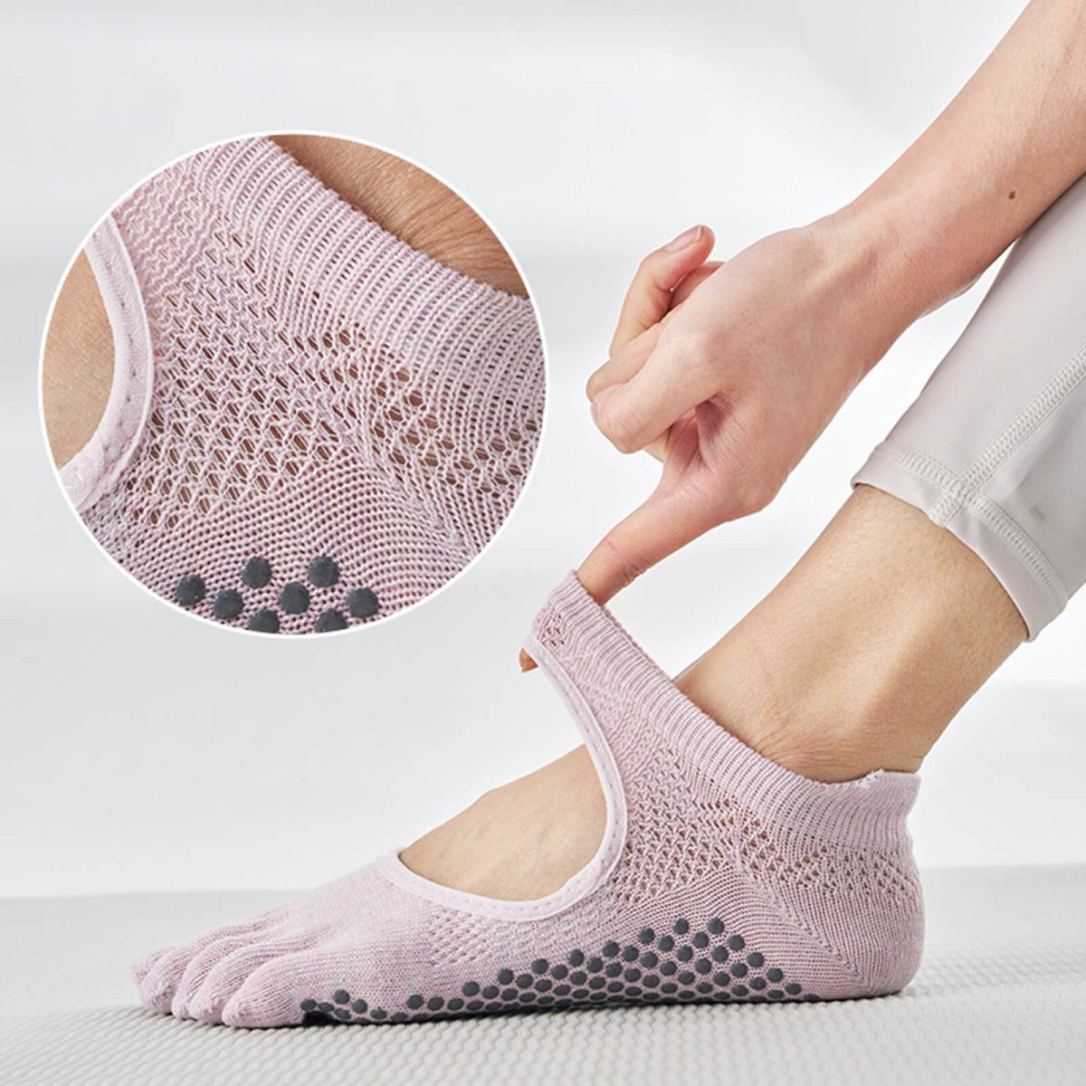 Open Top Mesh Pilates Socks