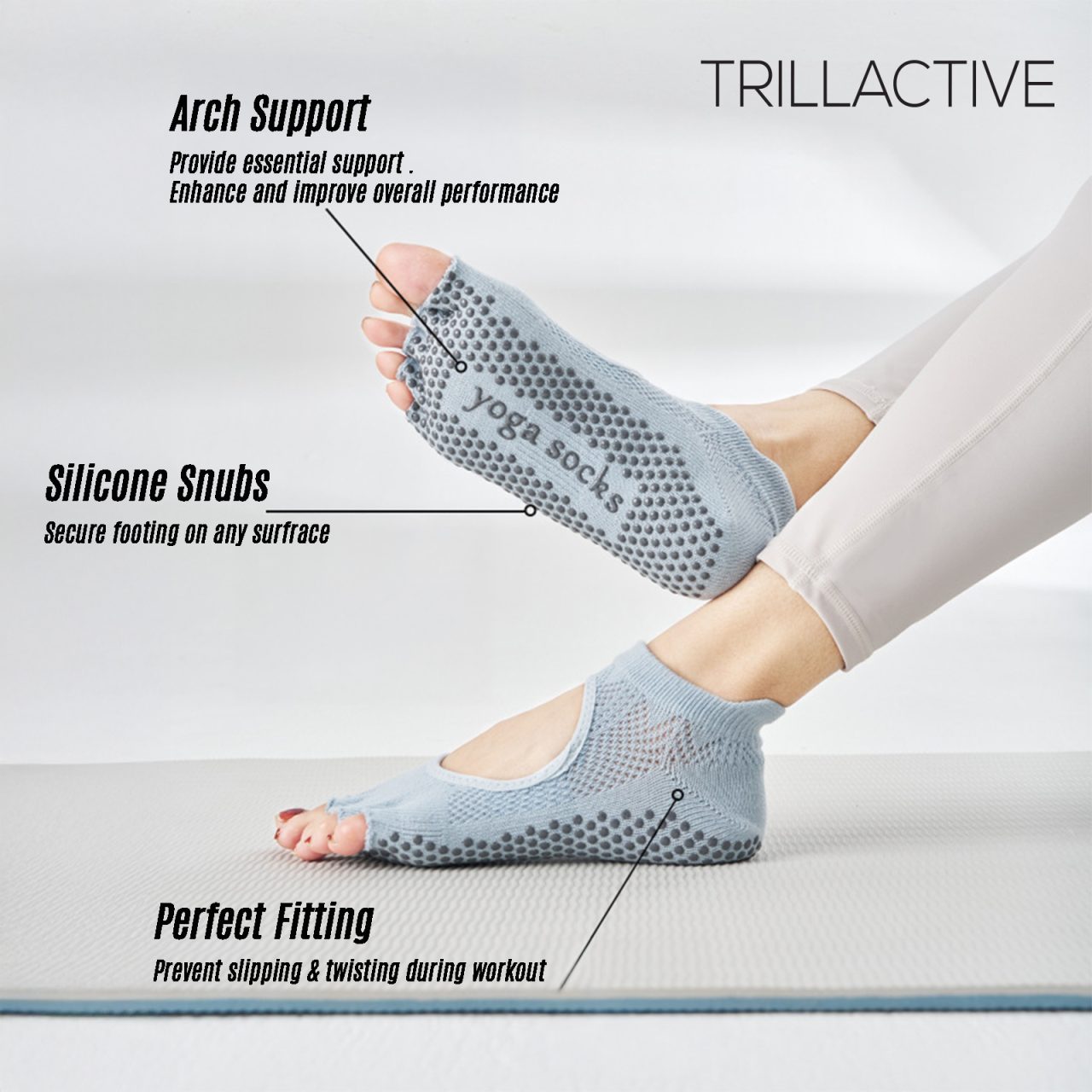Open Top & Toes Mesh Pilates Socks