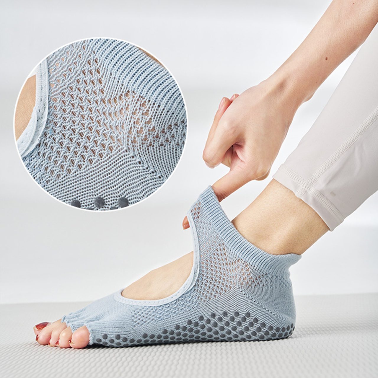 Open Top & Toes Mesh Pilates Socks
