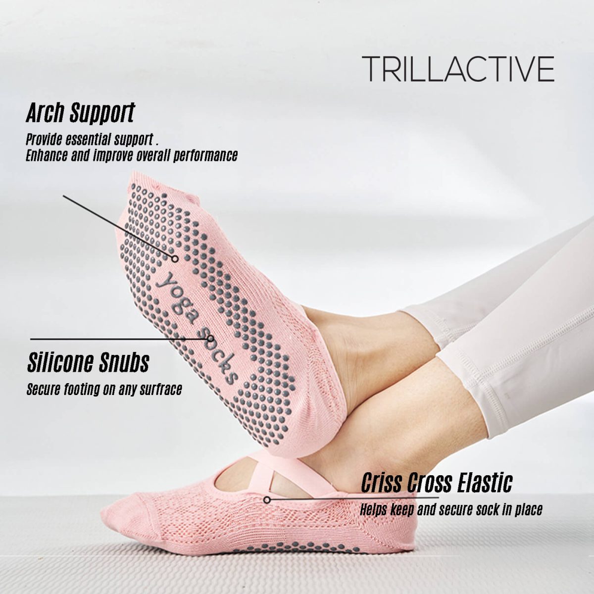 Strapped Mesh Pilates Socks