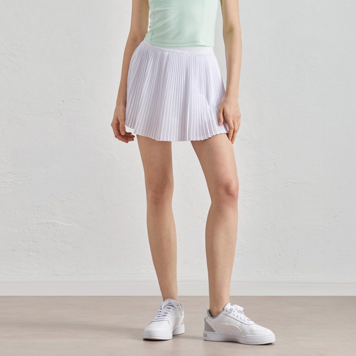 Tech Cooling Pleated Mini Skort V2 – High Waist Active Skirt with Inner Shorts Pocket