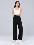High-Waisted Wide-Leg Yoga Pants – Breathable Stretch Workout Trousers