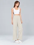 High-Waisted Wide-Leg Yoga Pants – Breathable Stretch Workout Trousers