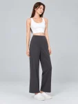 High-Waisted Wide-Leg Yoga Pants – Breathable Stretch Workout Trousers