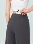 High-Waisted Wide-Leg Yoga Pants – Breathable Stretch Workout Trousers