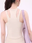 Women’s Ruched Double Strap Yoga Tank Top – Fitted Racerback Activewear