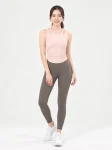 Women’s Ruched Double Strap Yoga Tank Top – Fitted Racerback Activewear