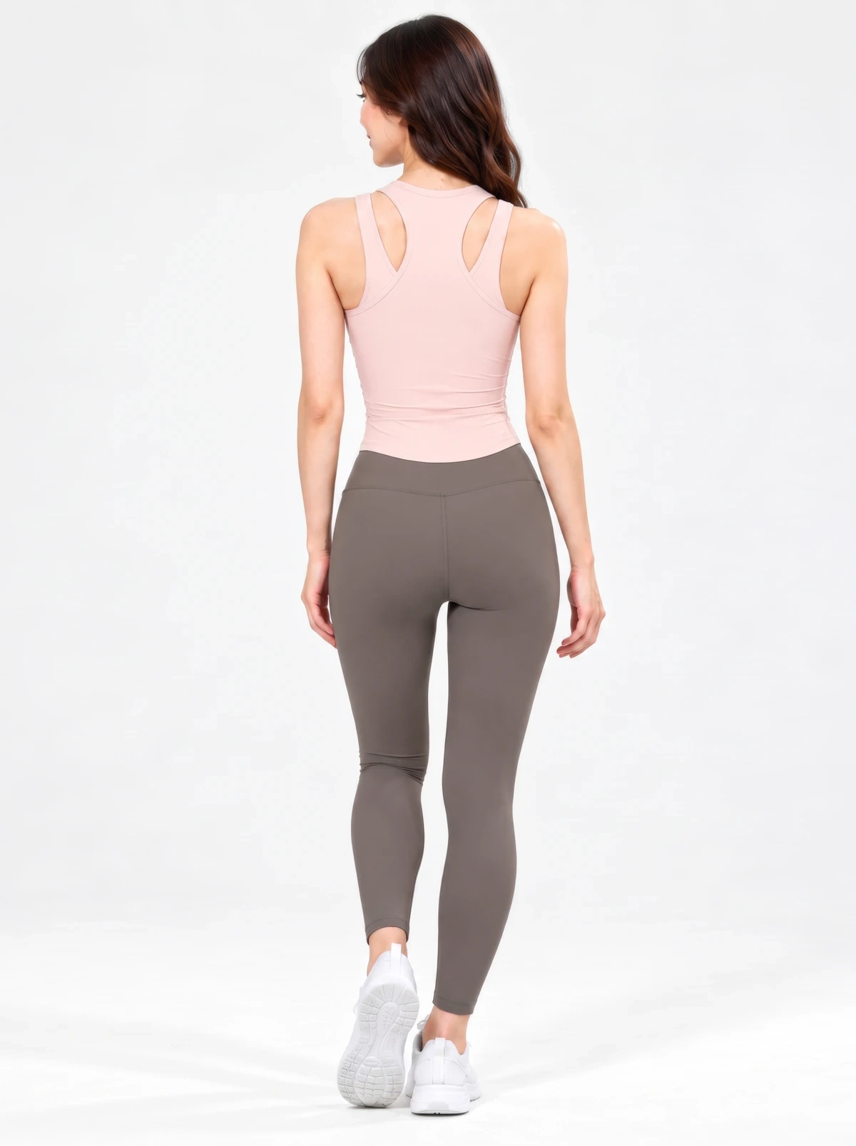 Women’s Ruched Double Strap Yoga Tank Top – Fitted Racerback Activewear