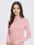 Stand-Collar Slim-Fit Yoga Jacket – Butter-Soft Stretch Long Sleeve Pilates Top