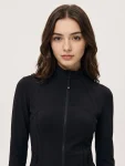 Stand-Collar Slim-Fit Yoga Jacket – Butter-Soft Stretch Long Sleeve Pilates Top