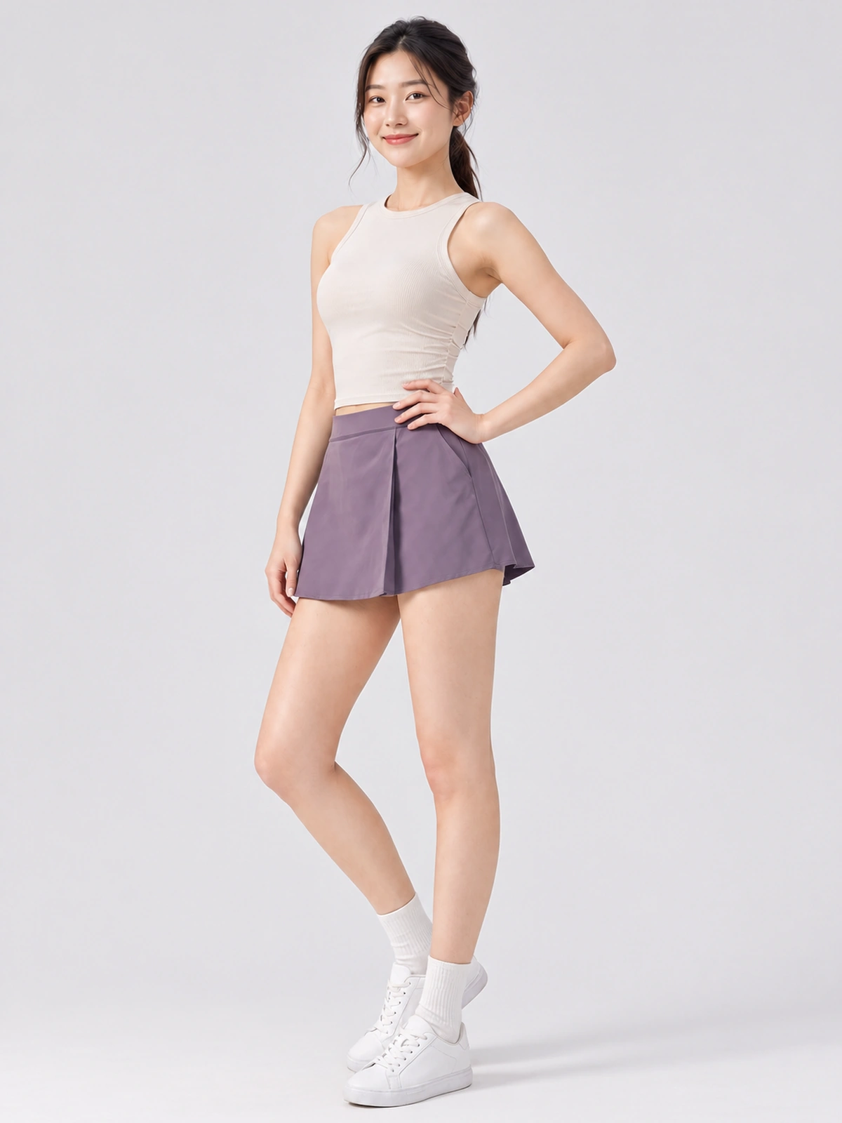 2-in-1 Tennis Skort – Built-In Shorts, Stretch Sports Skirt