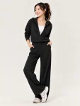 Luxe Thermal Hooded Jacket & Wide-Leg Pants Set
