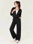 Luxe Thermal Hooded Jacket & Wide-Leg Pants Set
