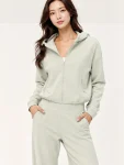 Luxe Thermal Hooded Jacket & Wide-Leg Pants Set