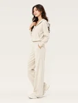 Luxe Thermal Hooded Jacket & Wide-Leg Pants Set