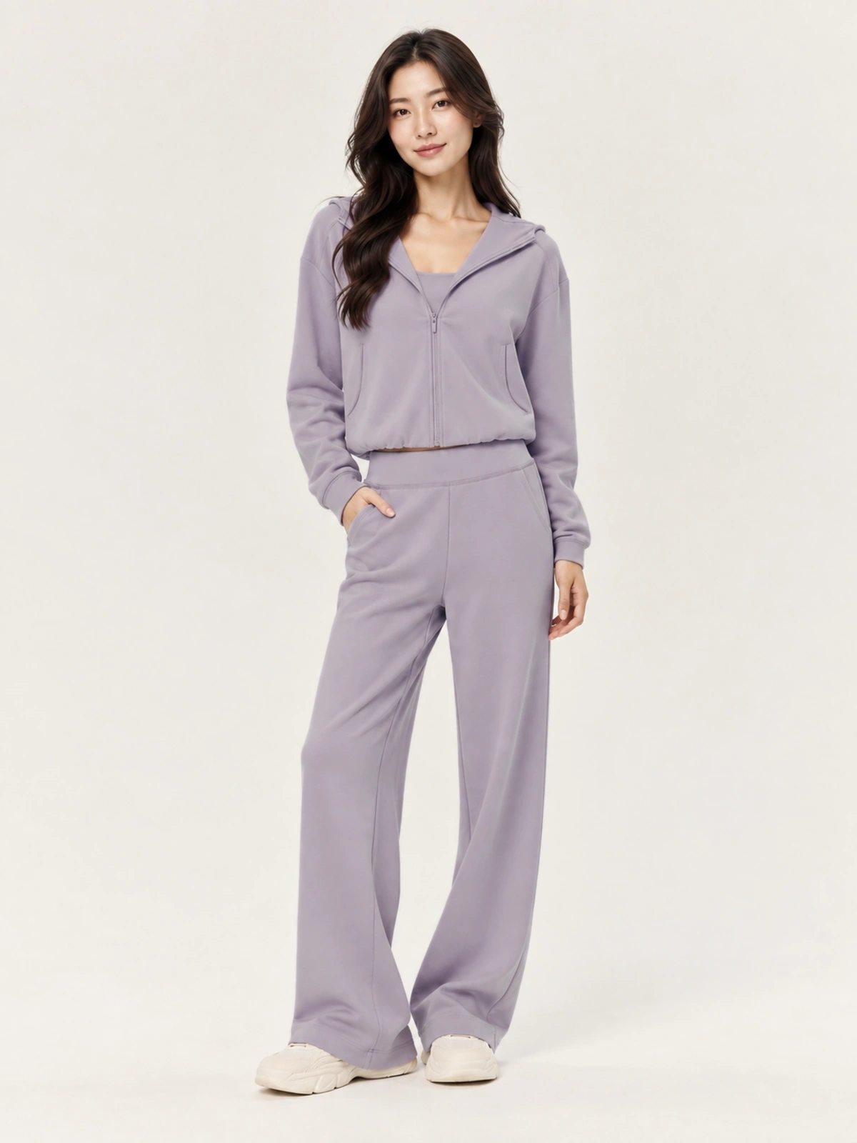 Luxe Thermal Hooded Jacket & Wide-Leg Pants Set