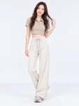 Petite Wide Leg Yoga Pants – Draped Fit
