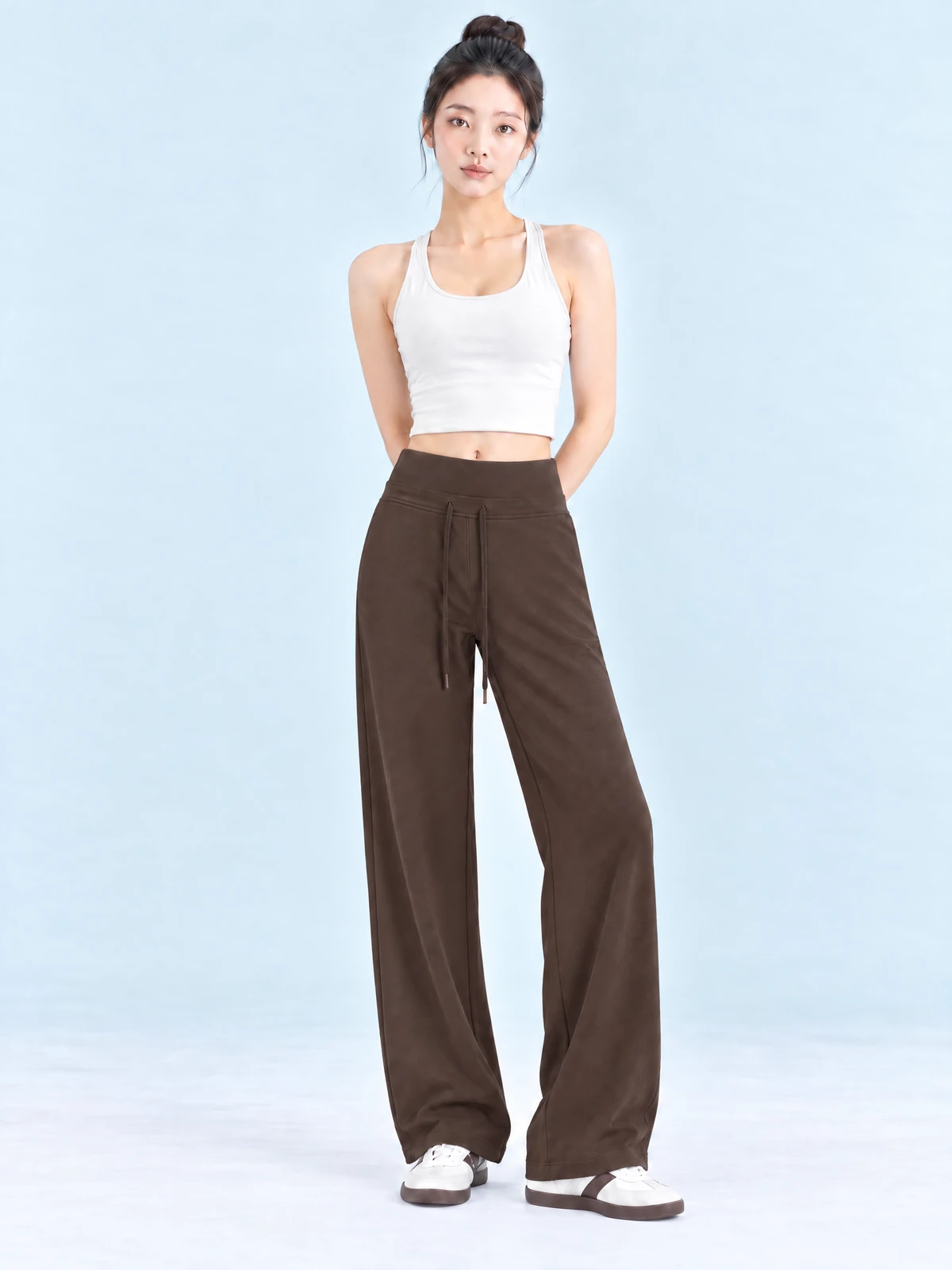 Petite Wide Leg Yoga Pants – Draped Fit