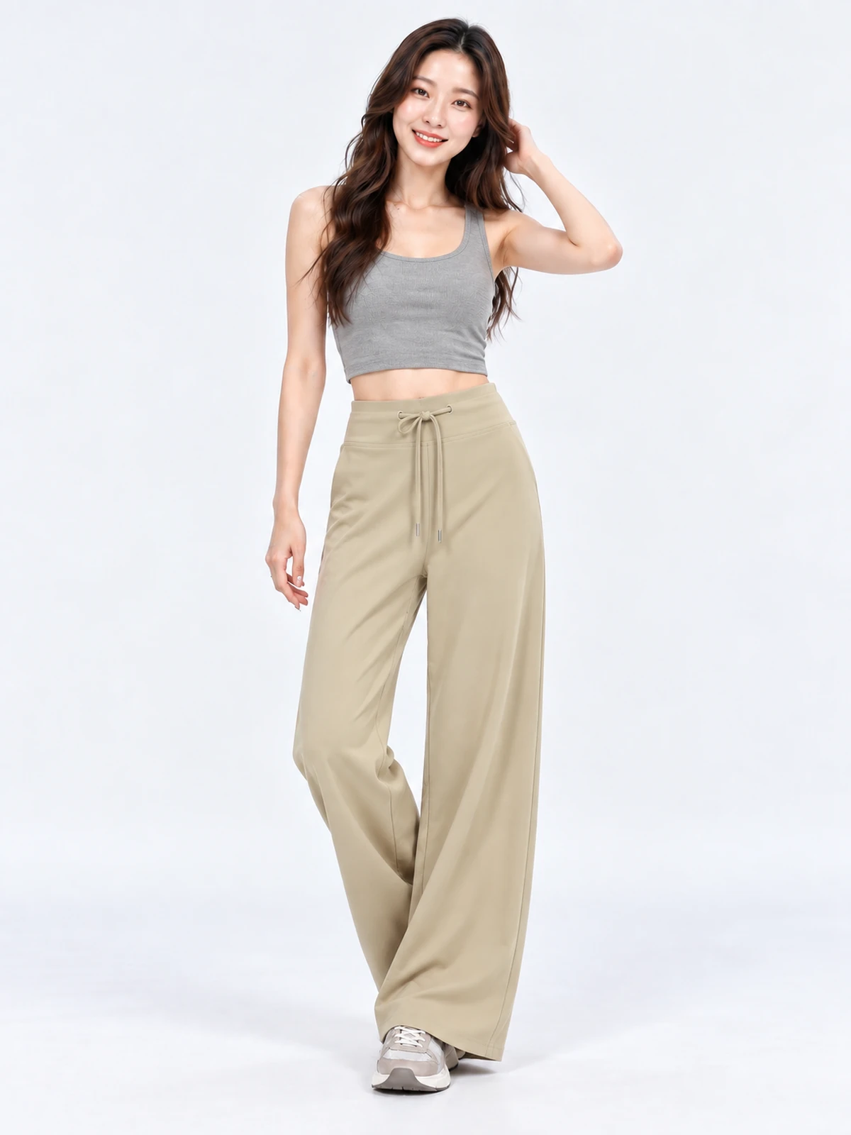 Petite Wide Leg Yoga Pants – Draped Fit