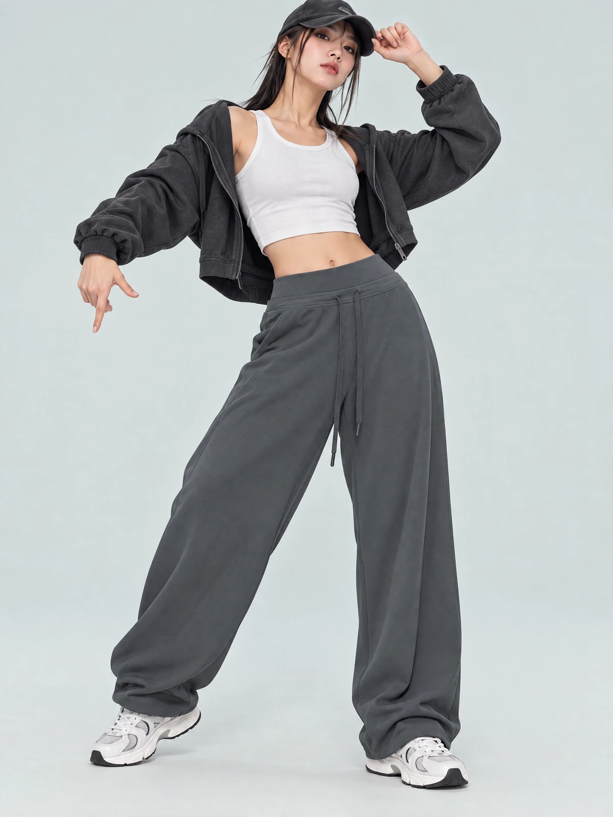Petite Wide Leg Yoga Pants – Draped Fit