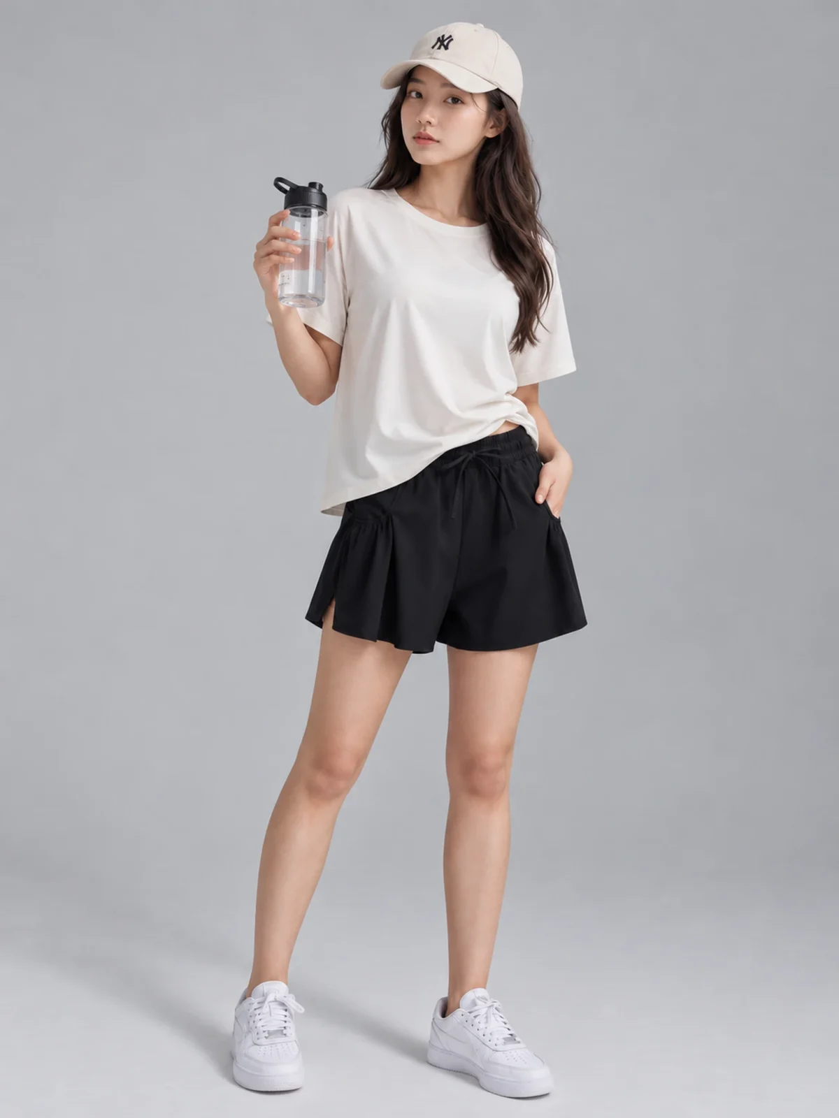Relaxed-Fit Quick-Dry Yoga Shorts with Drawstring & Pockets